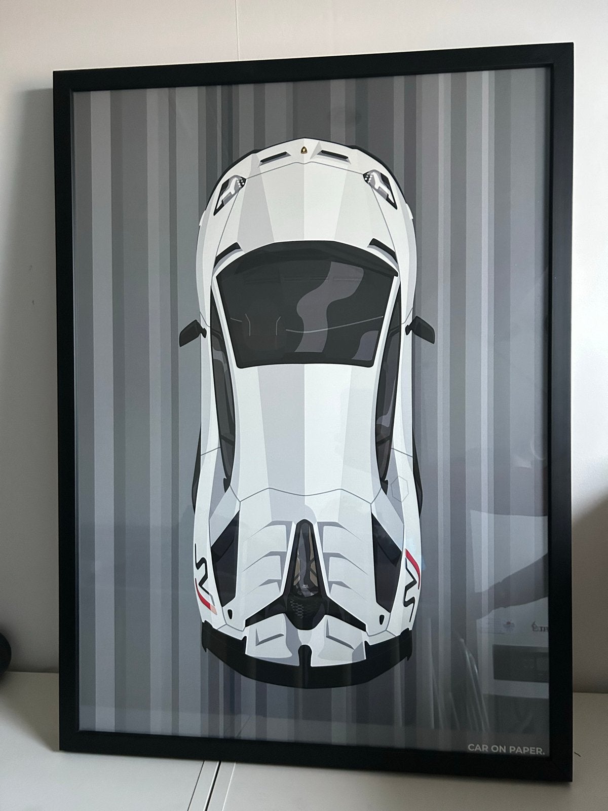 Ingelijste poster van Lamborghini Aventador, Ophalen, 75 – 100, 50 tot 75 cm, Print