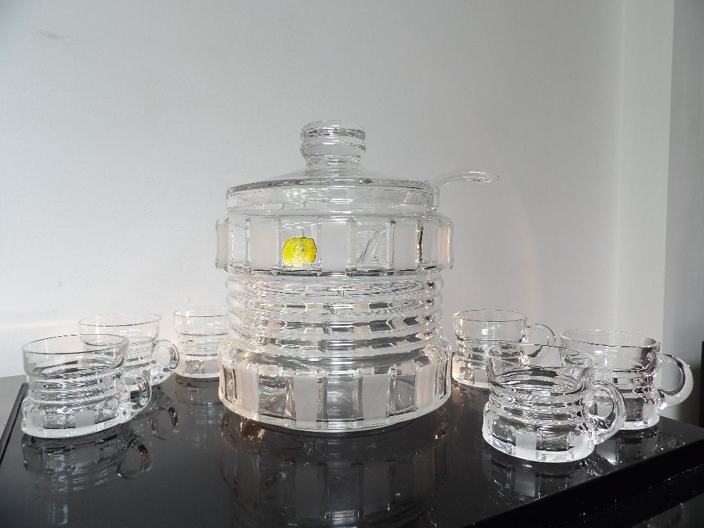Art Deco Bowl/Drinkset Ilse Bleikristal 24% - 6 personen, Ophalen of Verzenden