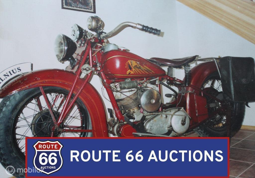 Indian Sport Scout 45ci | 1939 | Route 66 Auctions, Overige merken, Overige carrosserieën, Zwart, Bedrijf