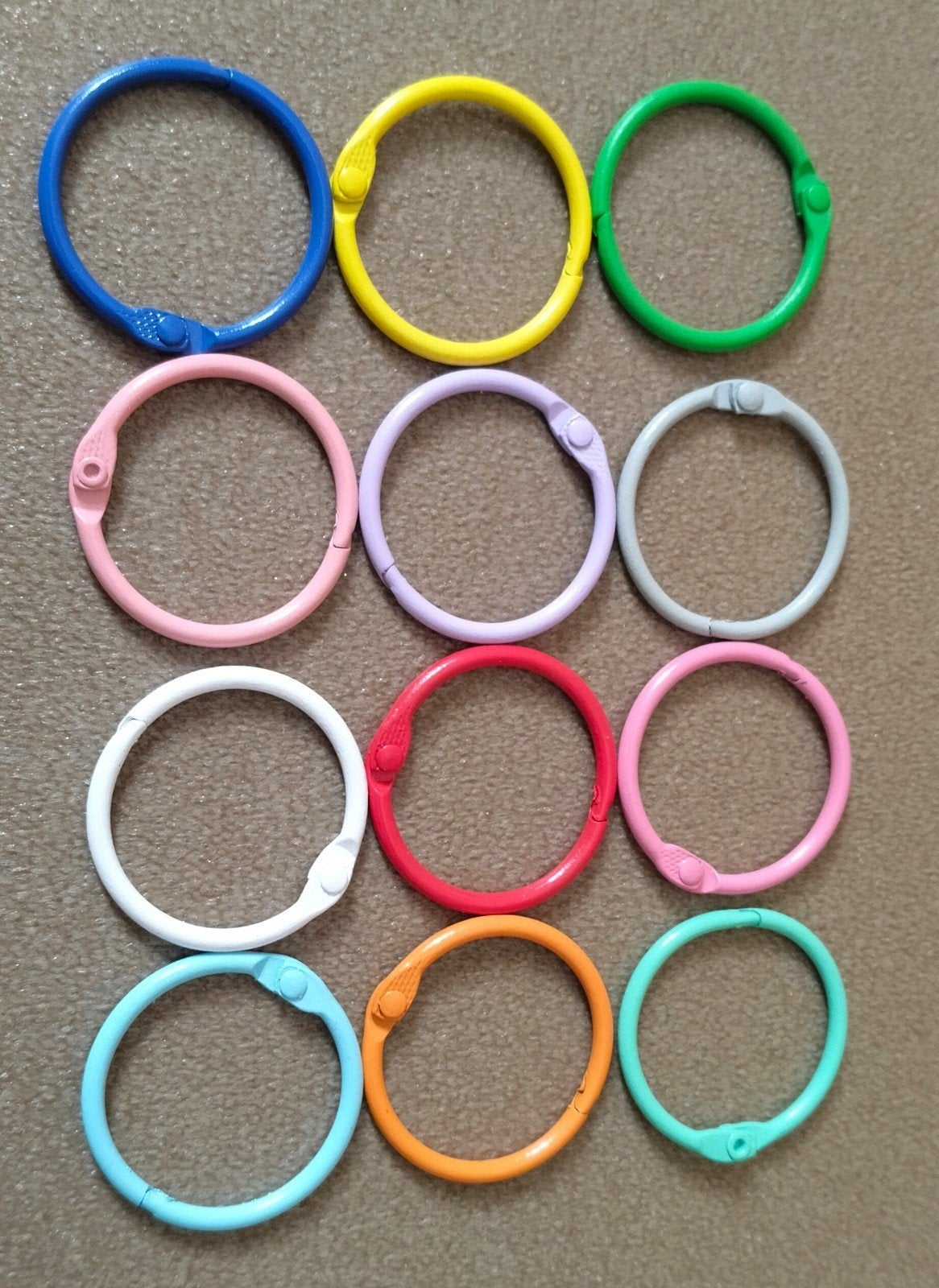 Nieuw 12 Flashcards ringen-Knutselringen in diverse kleuren, Verzenden, Nieuw, Meerkleurig, Metaal