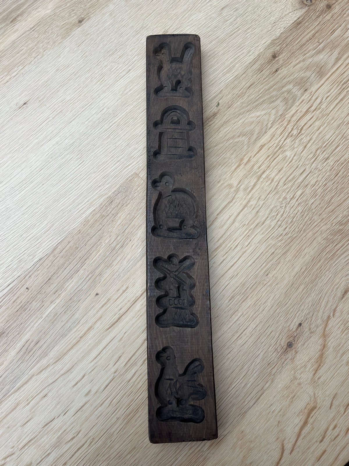 Antieke houten koekjesvorm met dierenmotieven, Antiek en Kunst, Ophalen