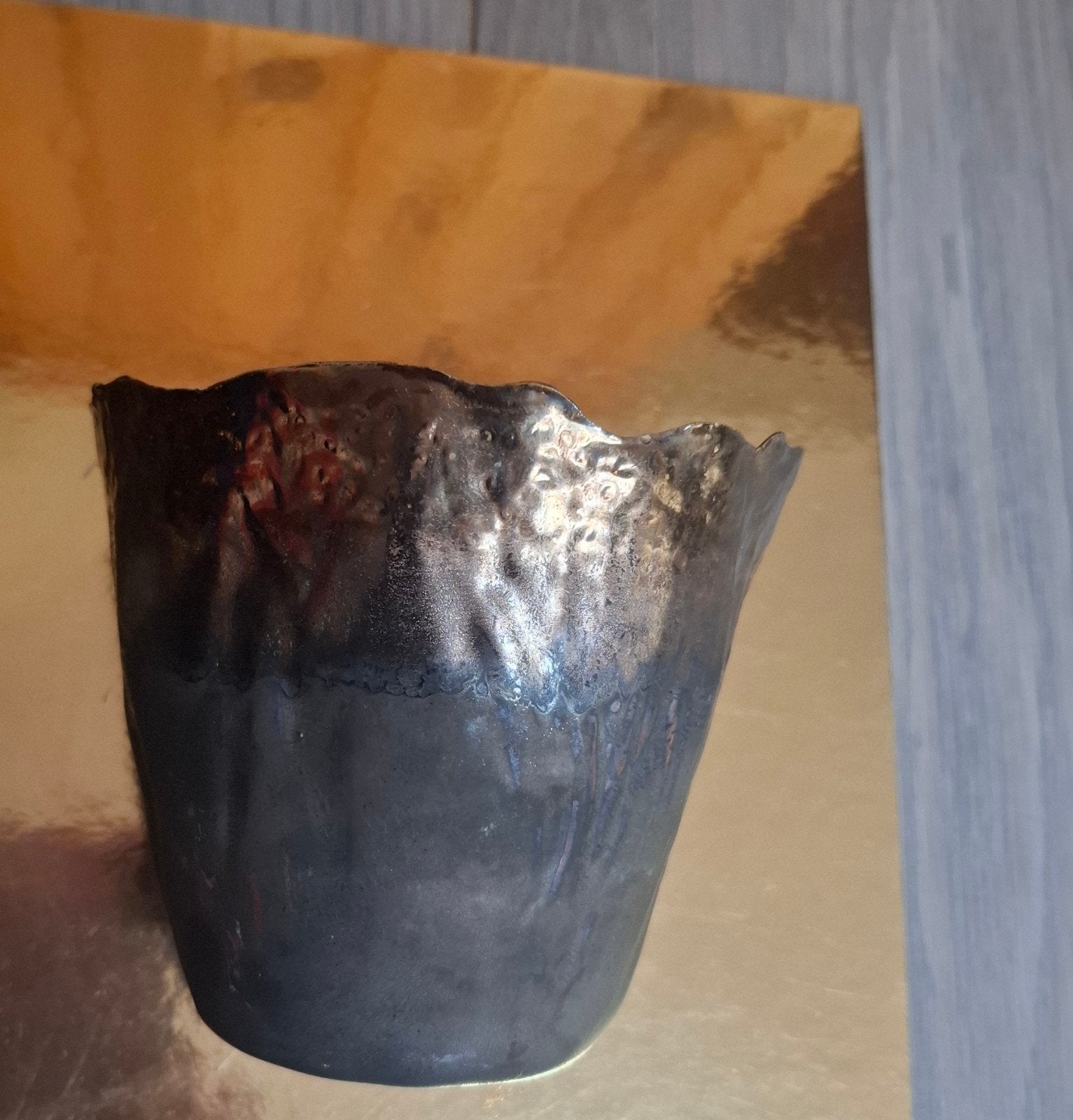 PTMD metalic plantenpotjes/bloempotjes, Ophalen, Gebruikt, Rond, Porselein of Keramiek