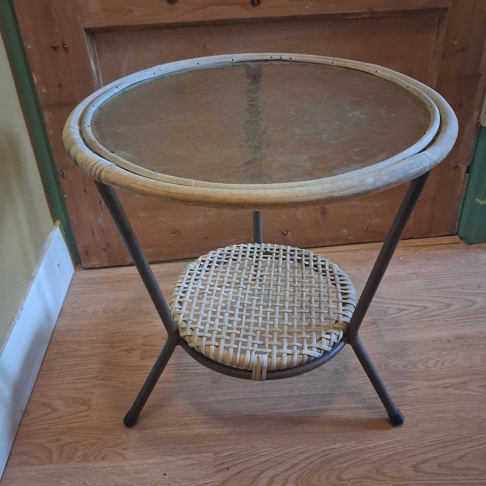 Bambootafeltje, Minder dan 55 cm, Gebruikt, Rond, Ophalen