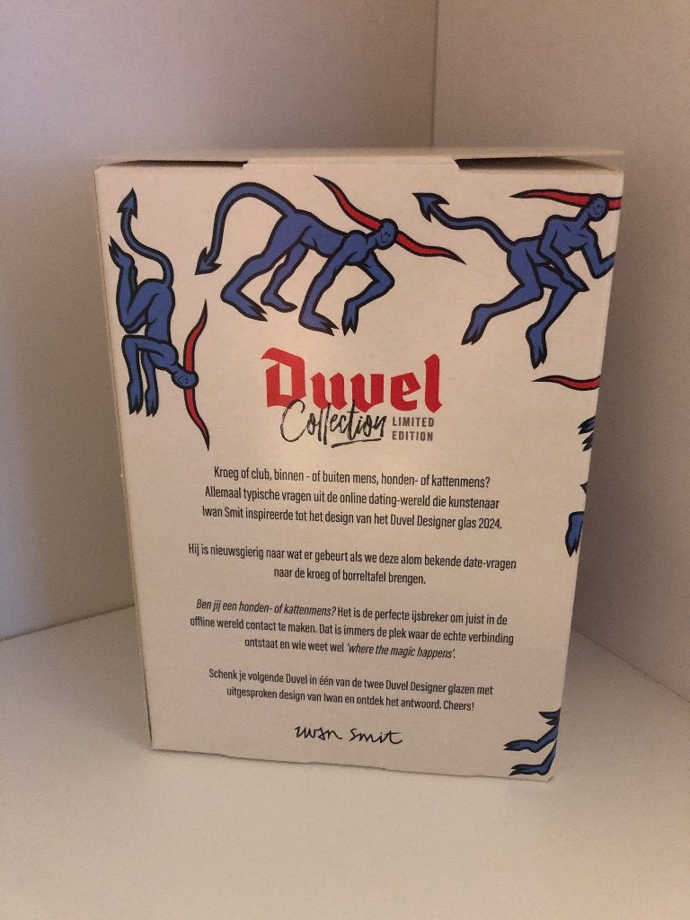 Duvel glas Iwan Smit Kat, Ophalen of Verzenden, Nieuw, Glas of Glazen, Duvel