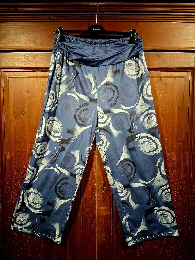 stretch harembroek blauw One Size, Kleding | Dames, Broeken en Pantalons, Nieuw, Maat 46/48 (XL) of groter, Blauw, Lang, Ophalen of Verzenden