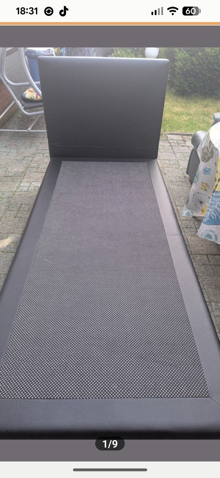 1ps leren boxspring 90-200cm, Huis en Inrichting, Slaapkamer | Boxsprings, Ophalen, Gebruikt, Eenpersoons, 90 cm