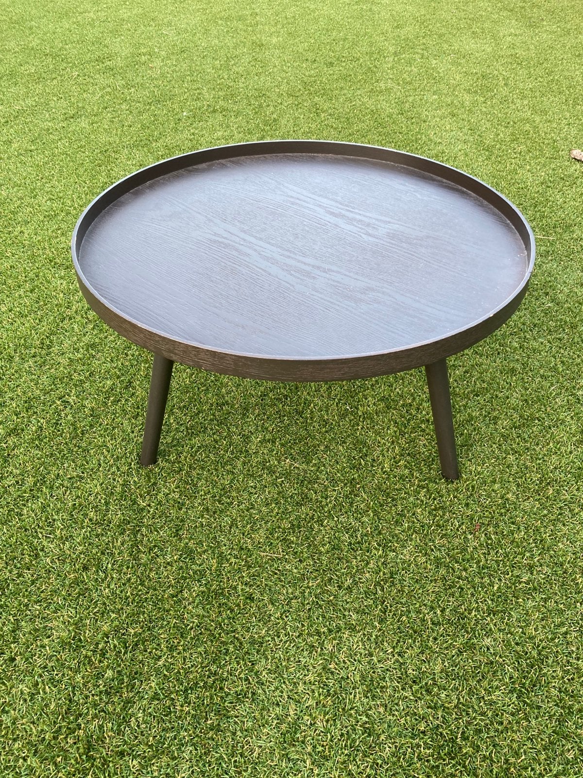 Woood Mesa bijzettafel L hout zwart 34 cm h/60 cm diameter, Ophalen, Minder dan 45 cm, Gebruikt, Rond