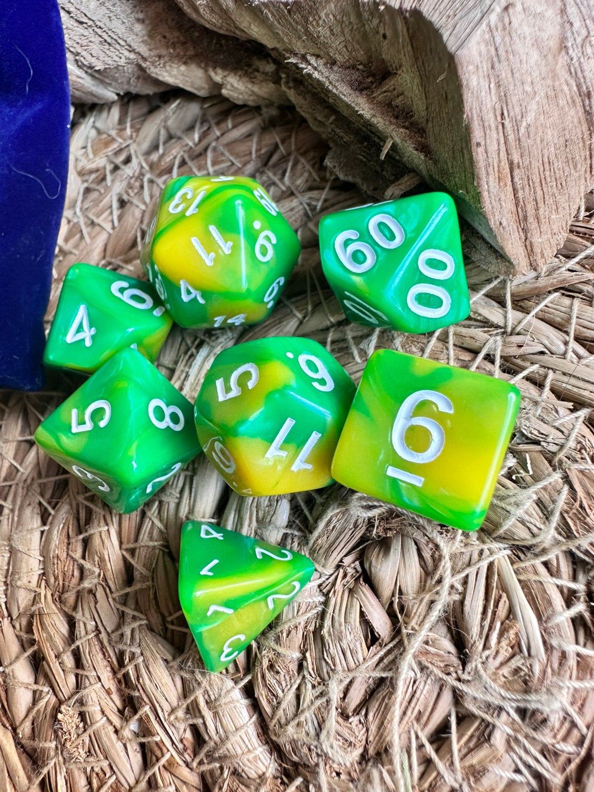 DND dice / Groen - geel / dobbelstenen / RPG / D&D / nieuw, Ophalen of Verzenden, Nieuw, Overige soorten