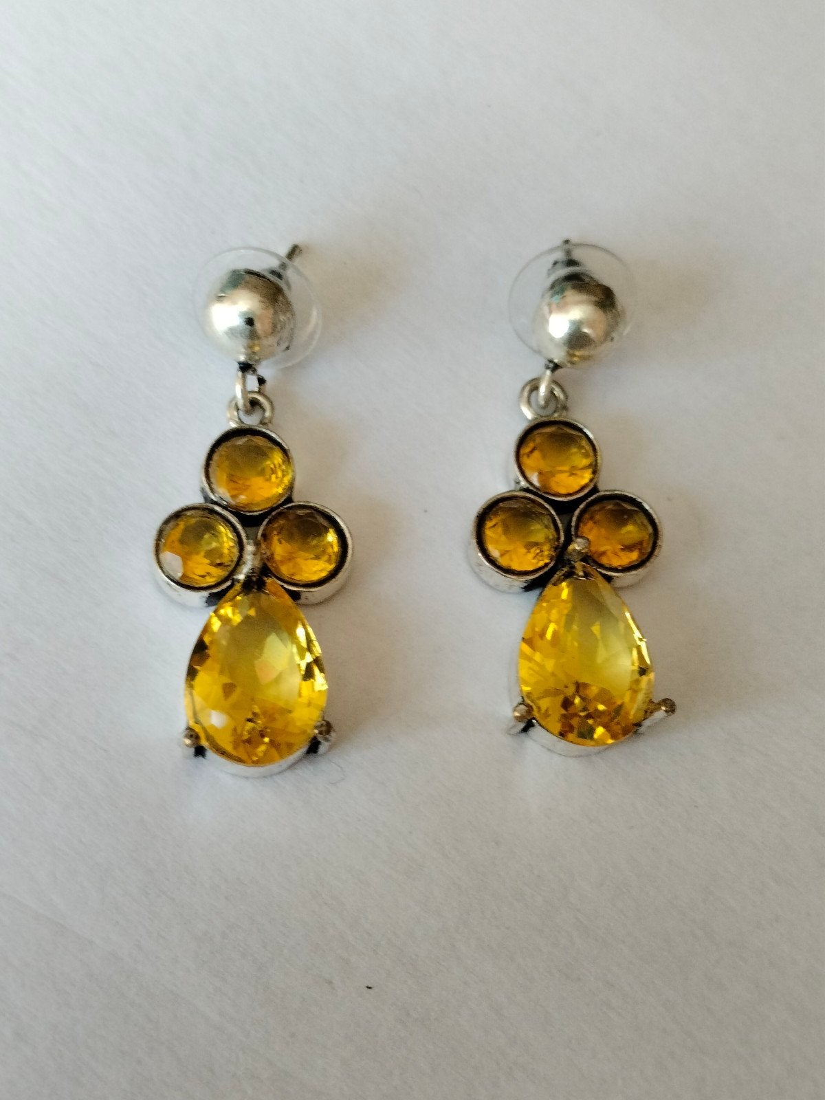 Zilveren oorbellen met citrine, Sieraden, Tassen en Uiterlijk, Oorbellen, Verzenden, Geel, Nieuw, Met edelsteen