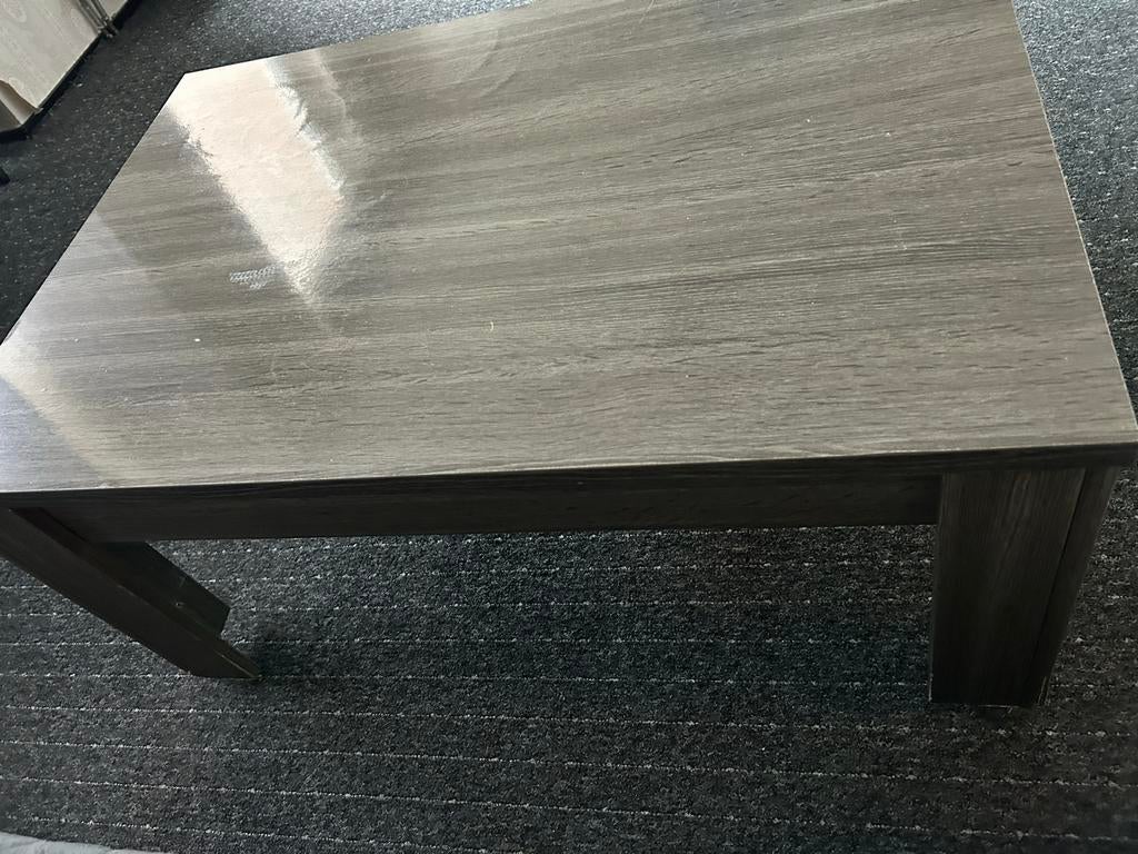 TV-meubel met salontafel - bruin hout, Gebruikt, 150 tot 200 cm, Ophalen of Verzenden, Minder dan 100 cm