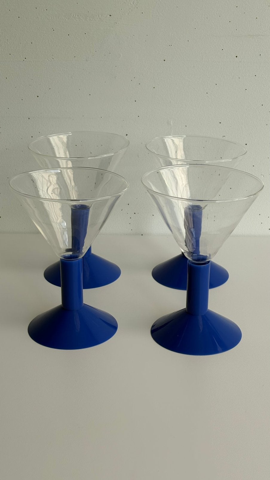 Bodum Oktett Pornstar Martini glazen 80s Memphis stijl blauw, Verzamelen, Vintage, Overige typen, Vintage, Ophalen of Verzenden