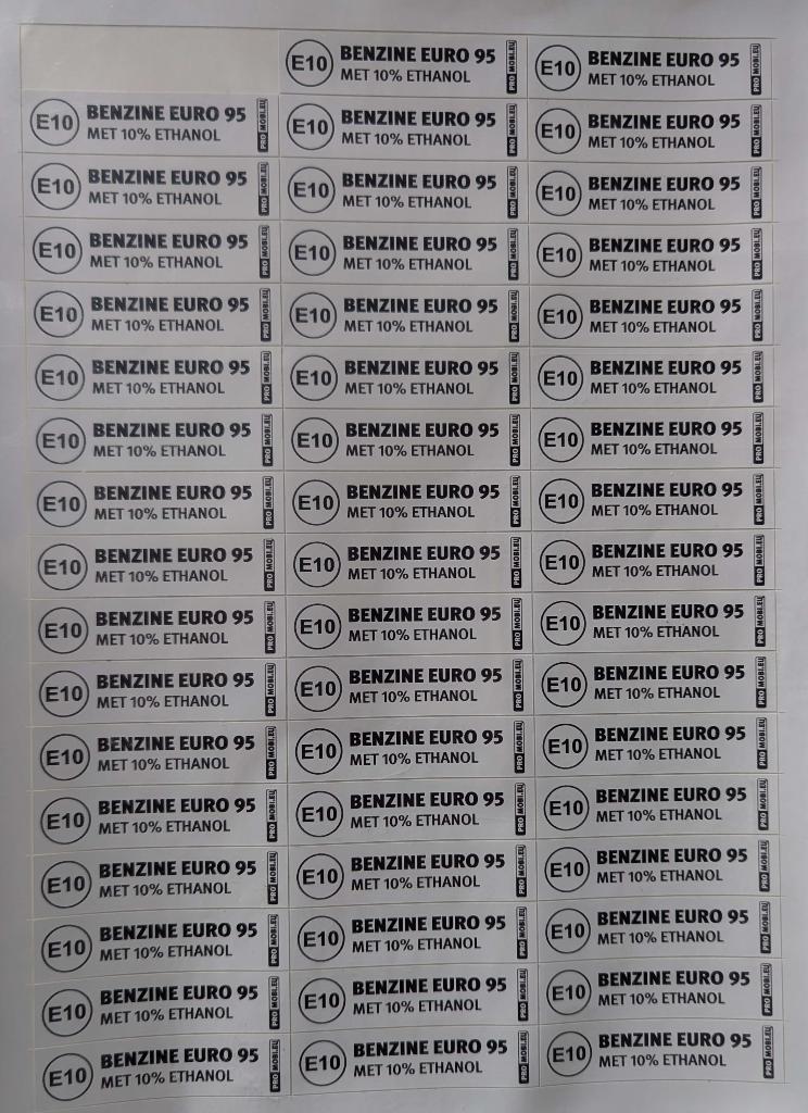50x E10 + 50x E5 Brandstofstickers – Benzine Euro 95 / 98, Auto-onderdelen, Ophalen of Verzenden, Nieuw, Overige automerken
