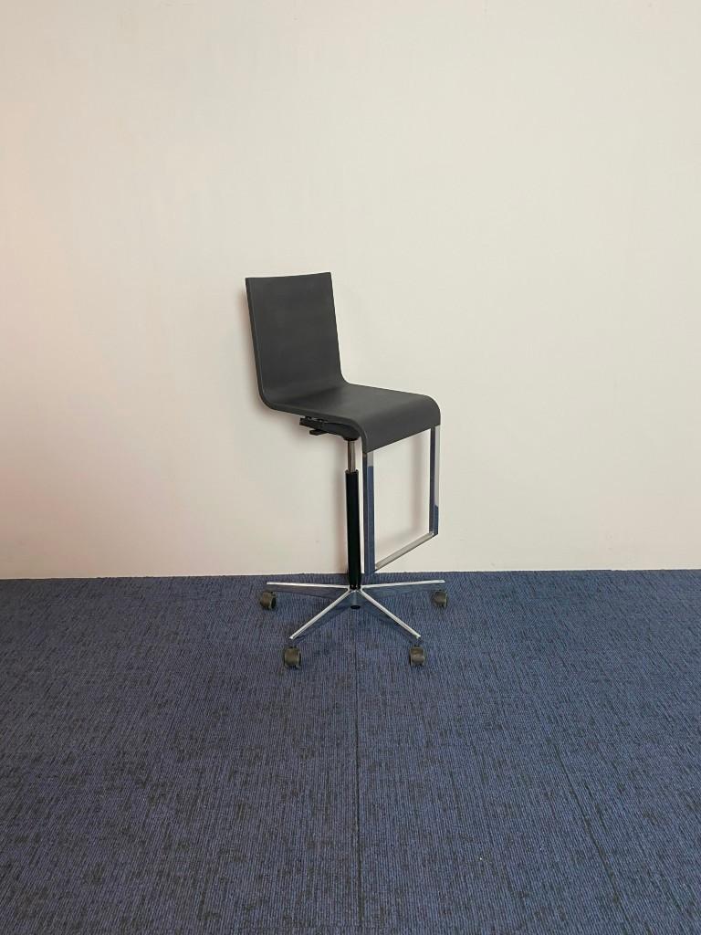 4 x Verrijdbare barkruk Vitra .03 High, zwart/chroom, Ophalen, Gebruikt, In hoogte verstelbaar, 60 tot 90 cm