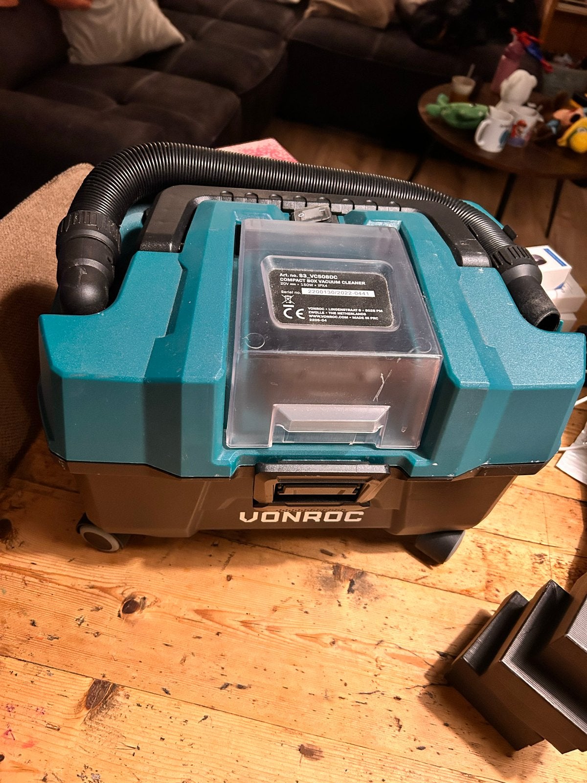 VONROC Compact Box vacuum cleaner S3_VC508DC, Witgoed en Apparatuur, Stofzuigers, Stofzak, Overige merken, Draadloos, Ophalen of Verzenden