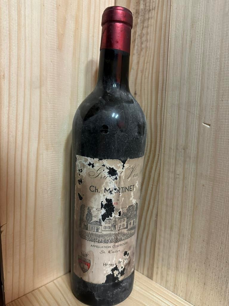 Saint Emilion, Chateau Martinet 1959, Verzamelen, Ophalen of Verzenden, Zo goed als nieuw, Frankrijk, Rode wijn