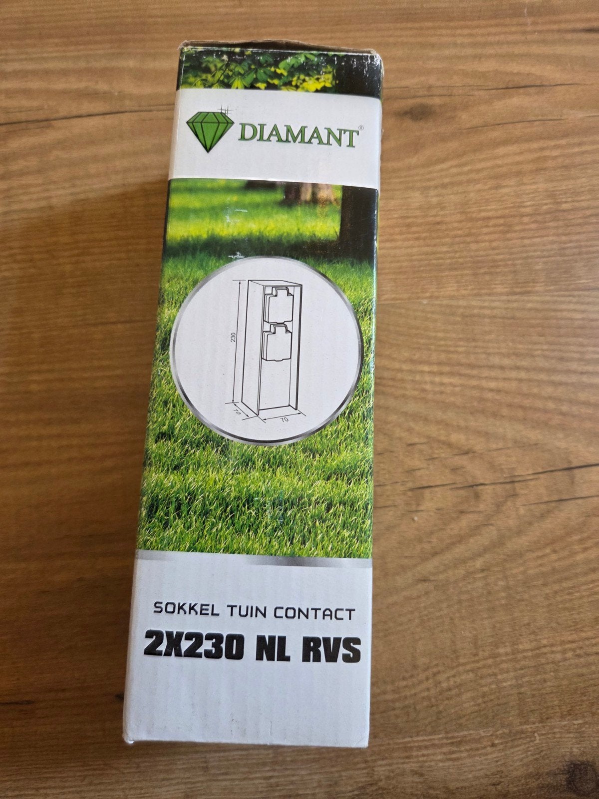 Diamant Sokkel Tuin Contact 2x230 NL RVS, Overige typen, Nieuw, Ophalen of Verzenden, Netvoeding