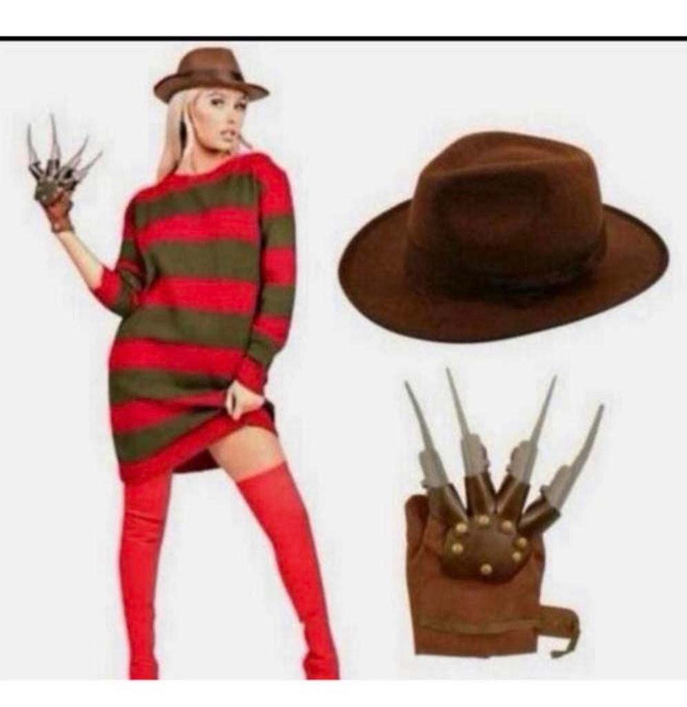 Freddy Krueger verkleed set carnaval halloween maat M / L, Maat 38/40 (M), Nieuw, Ophalen of Verzenden, Kleding