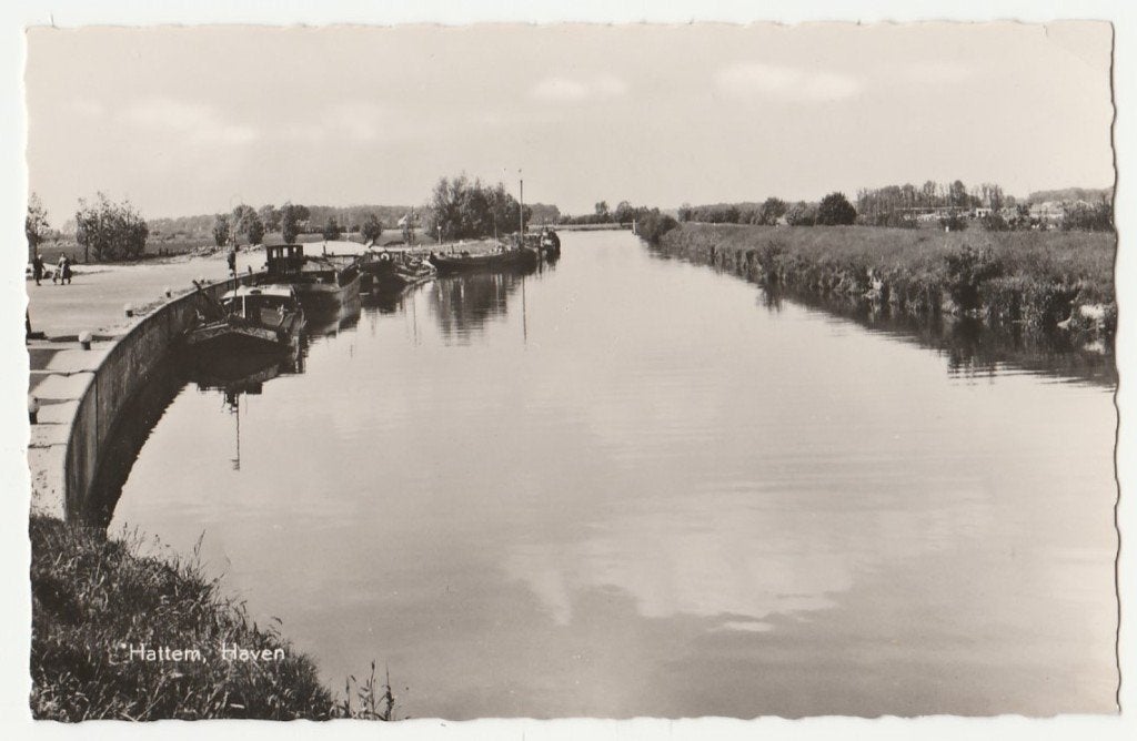 Hattem.  Haven.  Binnenvaart., Verzamelen, Verzenden, 1940 tot 1960, Ongelopen, Gelderland