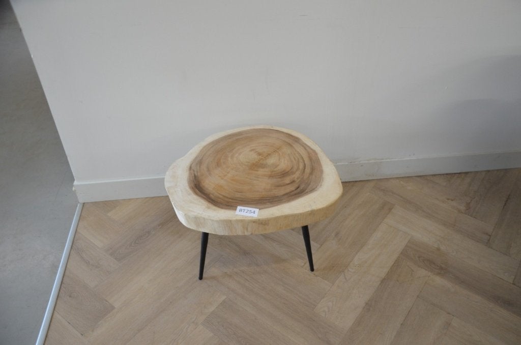 Ronde suar salontafel -55- 60 cm -BT254, Overige houtsoorten, 50 tot 100 cm, Rond, Nieuw