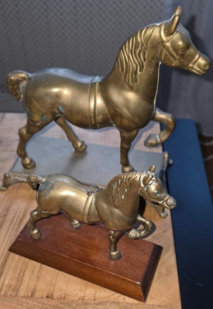 2 x Brons of koper Horse statua, Antiek en Kunst, Ophalen of Verzenden, Koper