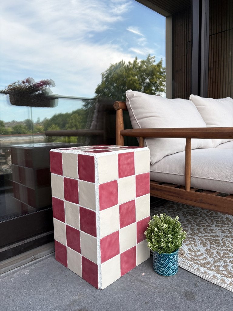 Zelfgemaakte bijzettafel tegeltjes *kies je eigen kleuren!*, 45 tot 60 cm, Minder dan 55 cm, Nieuw, Ophalen of Verzenden