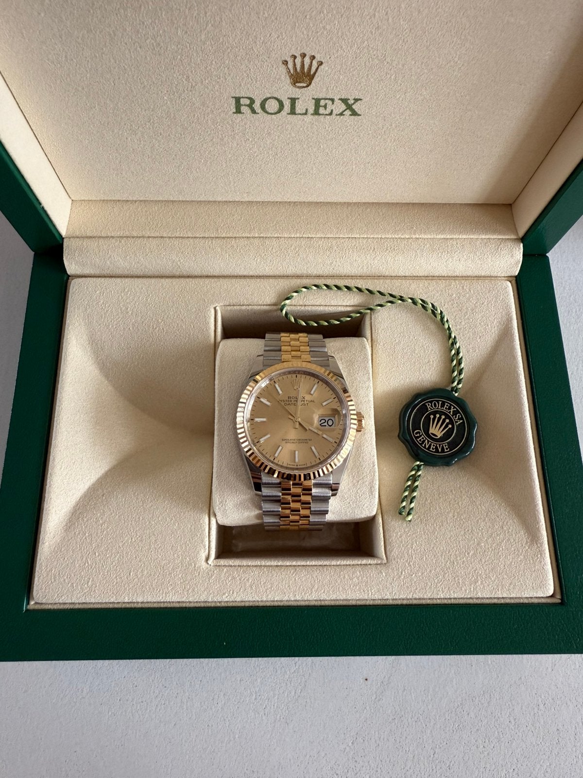 Rolex Datejust 36 Oyster Perpetual 126233-0015 unisex, Ophalen, Staal, Polshorloge, Zo goed als nieuw