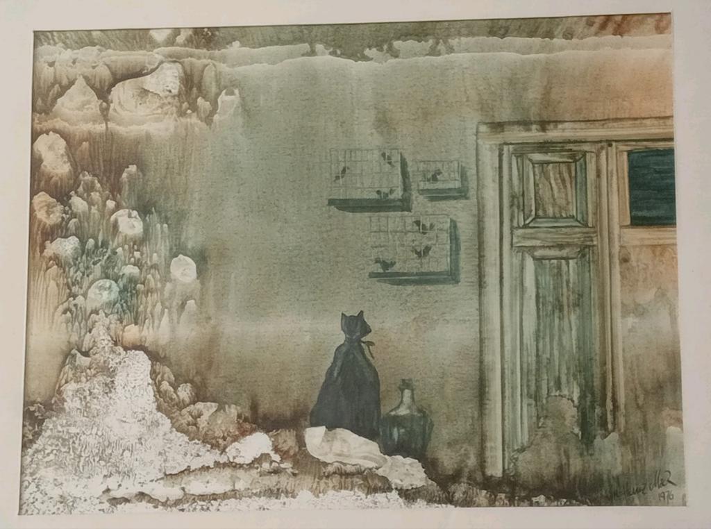 Aquarel Karl? Heinz Mack 1976, Ophalen of Verzenden