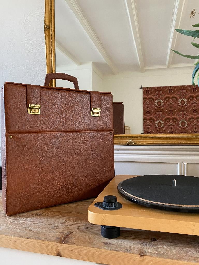 Platenkoffer retro vintage koffer voor elpees LP's, Ophalen, Gebruikt, Overige instrumenten