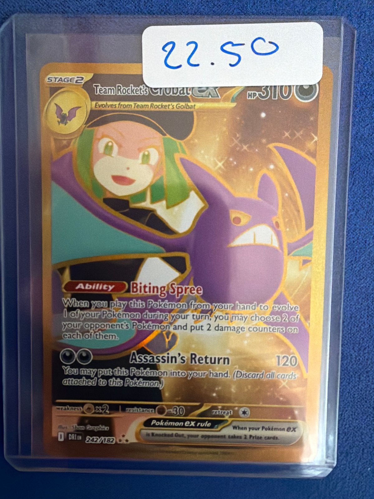 Team Rocket's Crobat ex 242/182 Pokemon kaart, Ophalen, Zo goed als nieuw, Losse kaart