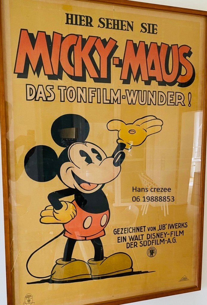 Gezocht oud disney mickey mouse film affiche poster 1930, Verzamelen, Ophalen of Verzenden, A1 t/m A3, Film en Tv, Rechthoekig Staand