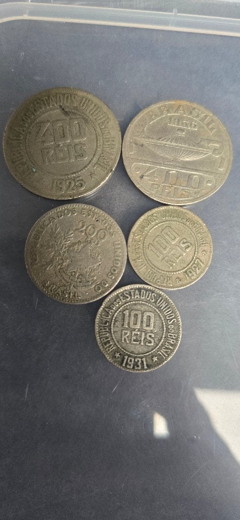 Vintage Brazil Coin (5 Pcs) – Incl. 125yo 1901 (MCMI) Réis, Postzegels en Munten, Ophalen of Verzenden, Zuid-Amerika, Setje