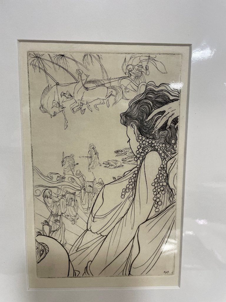 Ru van Rossem - ets religieus tafereel, Met monogram, Ophalen of Verzenden, 11 cm, 1950 - 1999