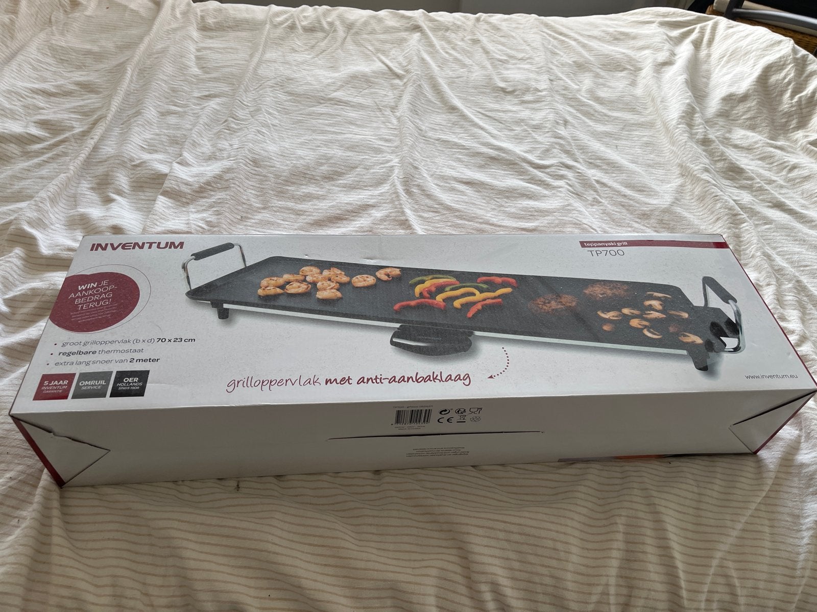 Inventum TP700 Tafelgrill - Nieuw in doos!, Ophalen, Nieuw, Tafelgrill