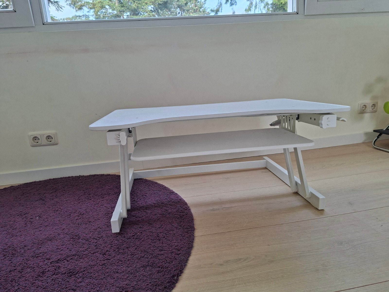 zit-sta bureau opzetstuk wit, Ophalen, Zit-sta bureau, Gebruikt, Hout