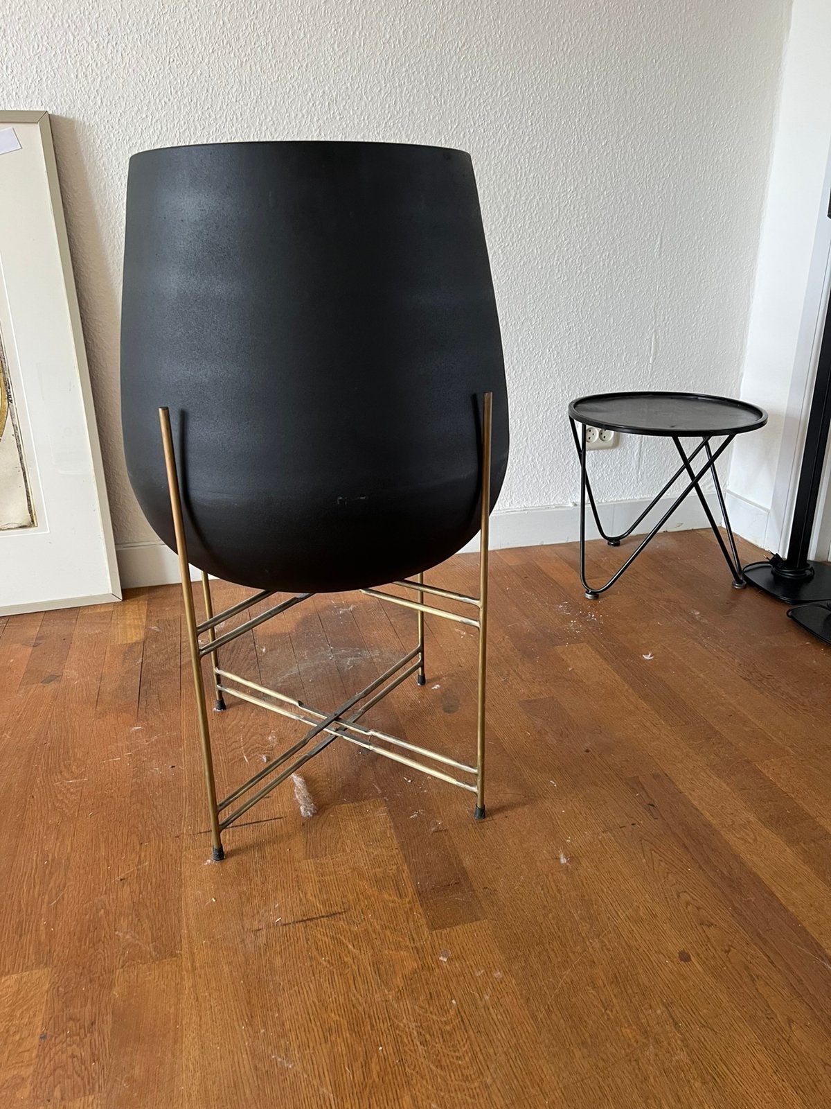 Intratuin bloempot op standaard Elif zwart, Ophalen, Gebruikt, 40 cm of meer, Rond
