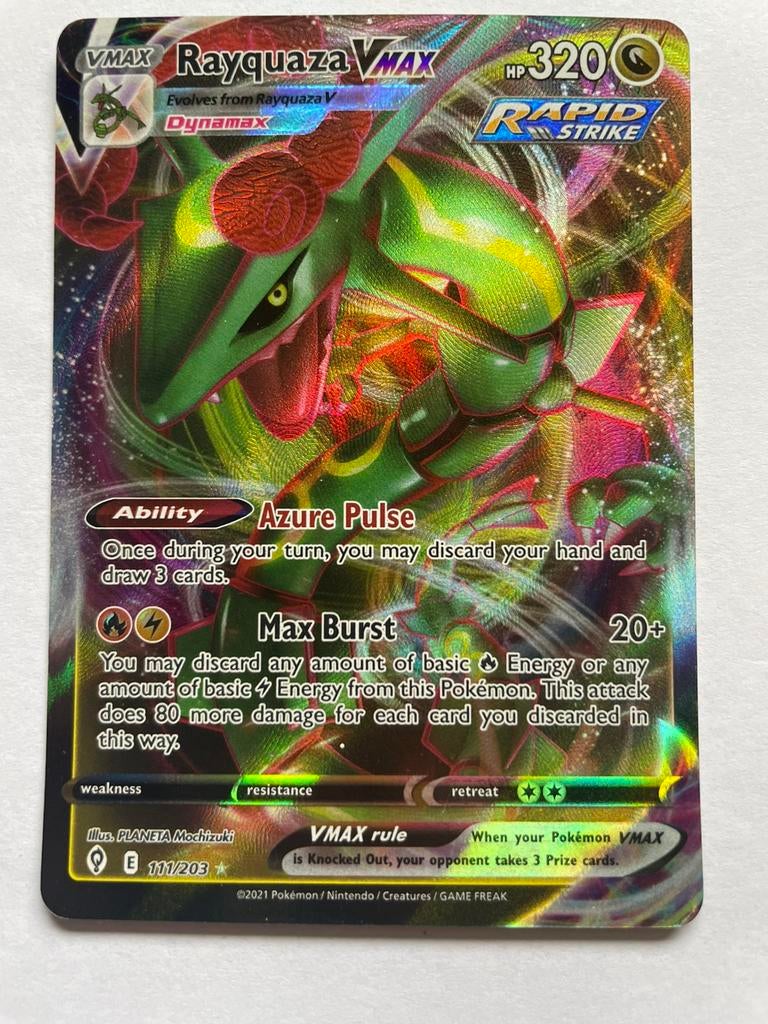 Pokémon kaarten oa– Rayquaza VMAX!, Ophalen of Verzenden, Zo goed als nieuw, Meerdere kaarten