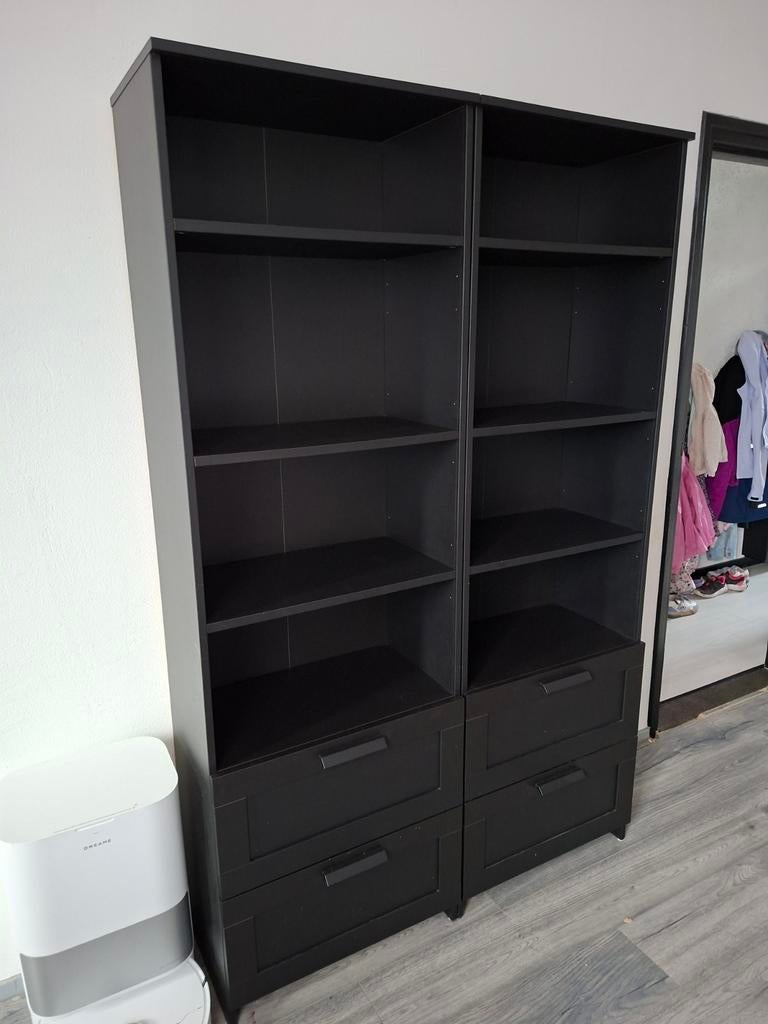 BRIMNES Boekenkast zwart 60x190, Huis en Inrichting, Kasten | Boekenkasten, Modern, Eigentijds, Met plank(en), Zo goed als nieuw