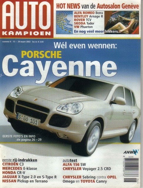 Autokampioen 6 2002 : Porsche Cayenne - VW Golf GTI - Jaguar, Ophalen of Verzenden, Gelezen, Algemeen