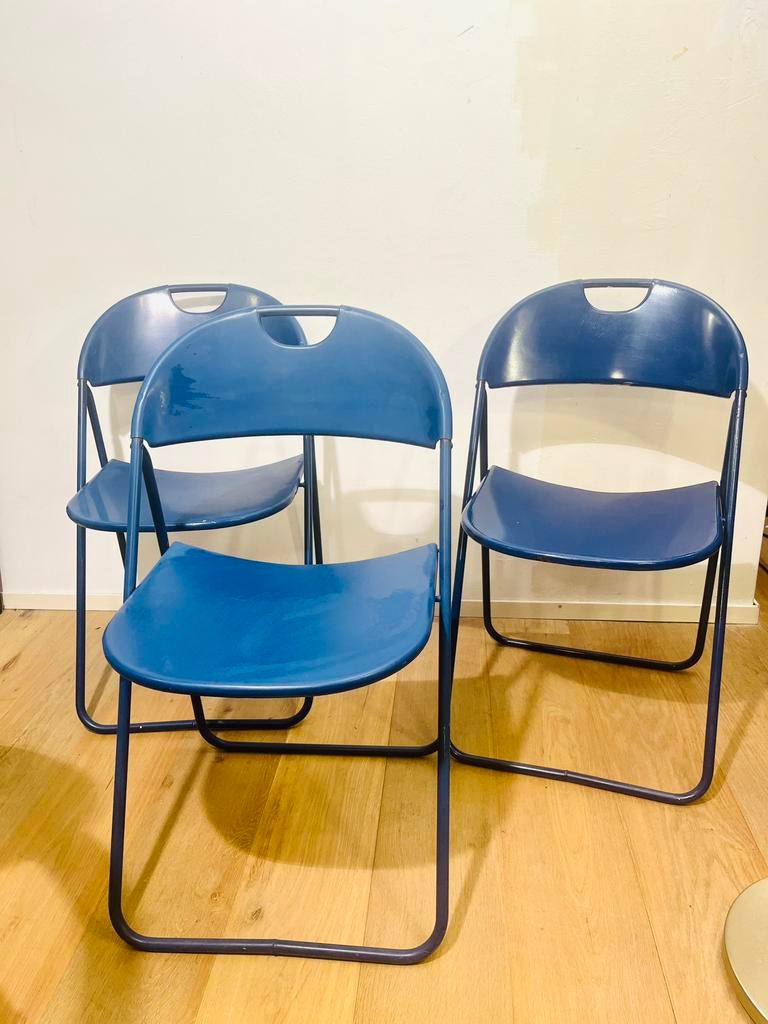 Vintage Ikea Kinno Klapstoelen  Geel - Niels Gammelgaard, Huis en Inrichting, Stoelen, Zo goed als nieuw, Eén, Kunststof, Wit