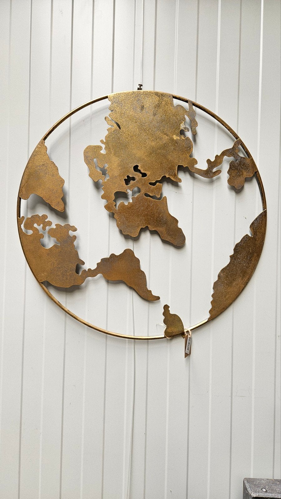 wereldbol muur decoratie, Ophalen, Metaal, Nieuw, Goud
