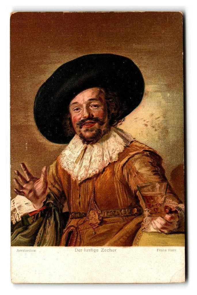 Frans Hals, Der lustige Zecher, Verzamelen, Ansichtkaarten | Themakaarten, Ongelopen, Voor 1920, Overige thema's, Verzenden