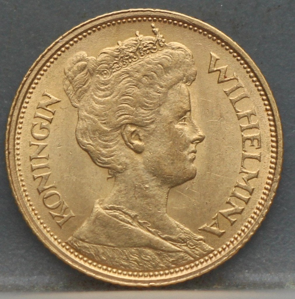 5 gulden 1912 - gouden vijfje 1912 Wilhelmina, Postzegels en Munten, 5 gulden, Koningin Wilhelmina, Losse munt, Goud