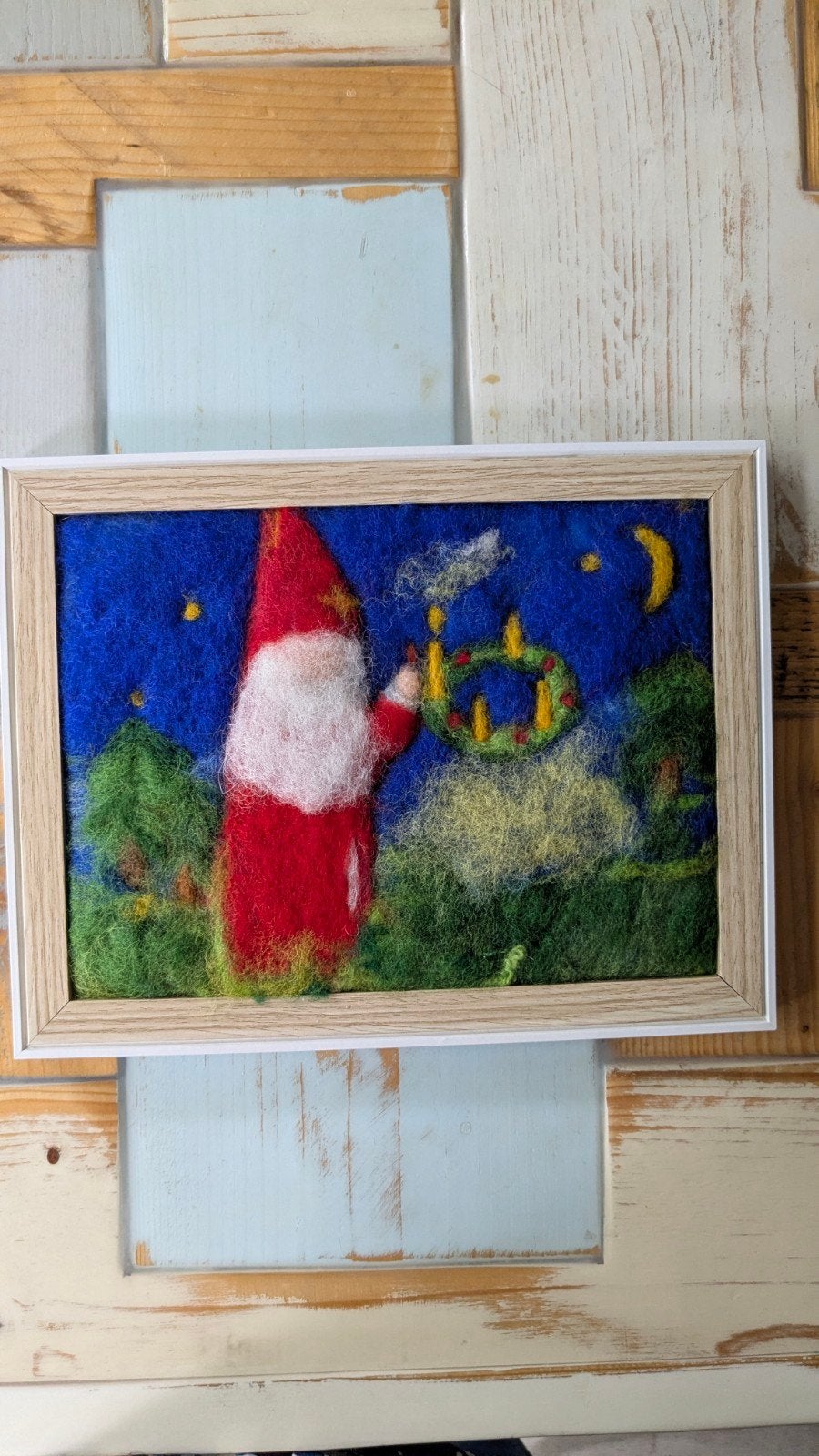 Wolvilt schilderij, Ophalen of Verzenden, Nieuw, Figuurtje(s), Wolvilt