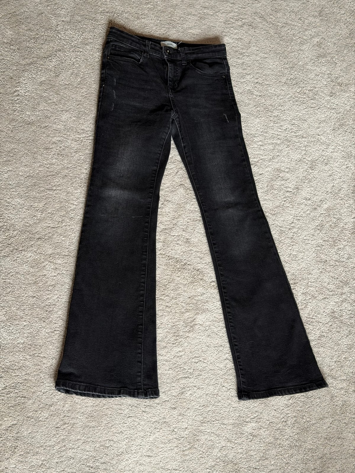 Shoeby Flared Leg Jeans Zwart - Maat 164, Ophalen of Verzenden, Zo goed als nieuw, Zwart, W27 (confectie 34) of kleiner