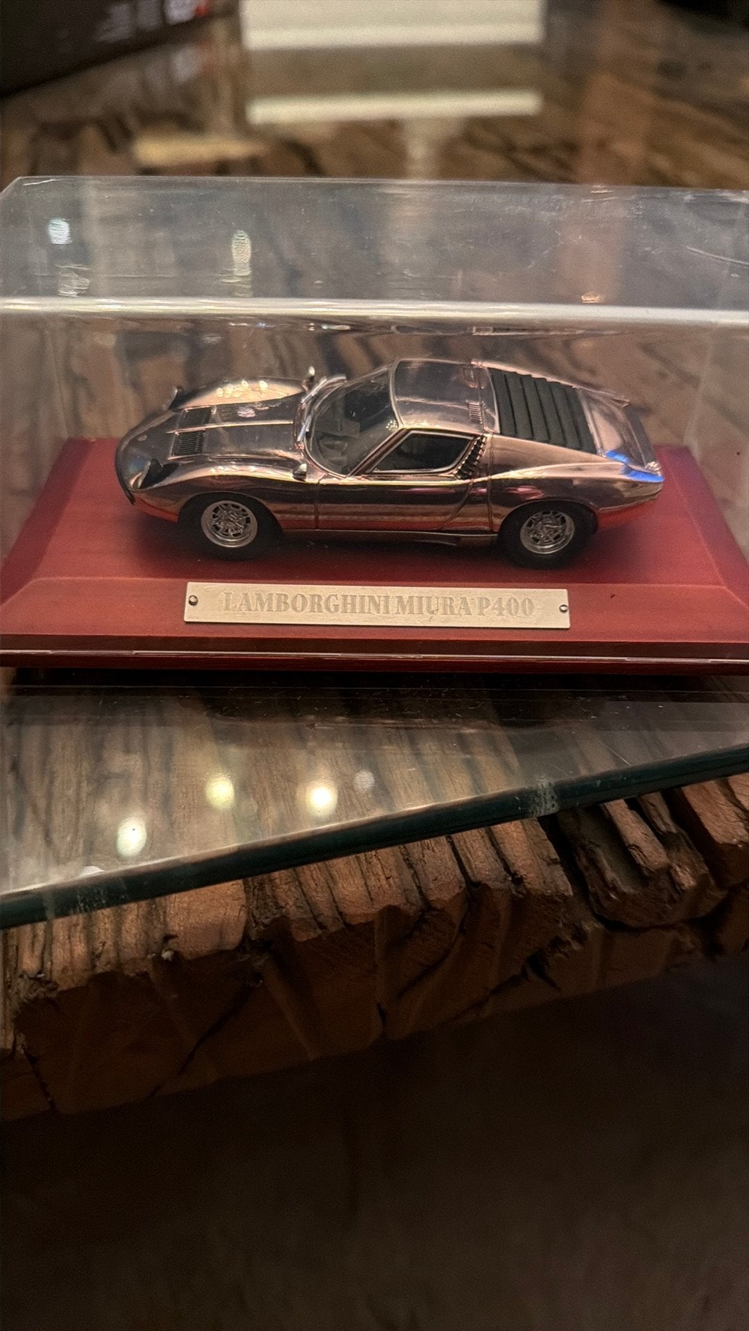 Chrome Modelauto 1:43 Miura P400 + Pierce Silver Arrow, Ophalen of Verzenden, Zo goed als nieuw, Auto, Overige merken