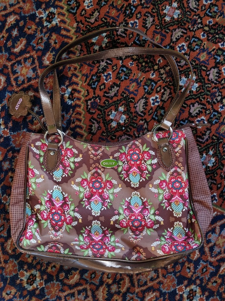 Stijlvolle Oilily Tas | Handtas – Goud Bruin, Ophalen of Verzenden, Gebruikt, Bruin, Handtas