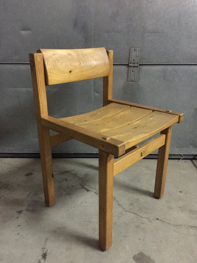 Noors design grenen stoel Edvin Helseth jaren 60, Ophalen, Scandinavisch design, Gebruikt, Bruin