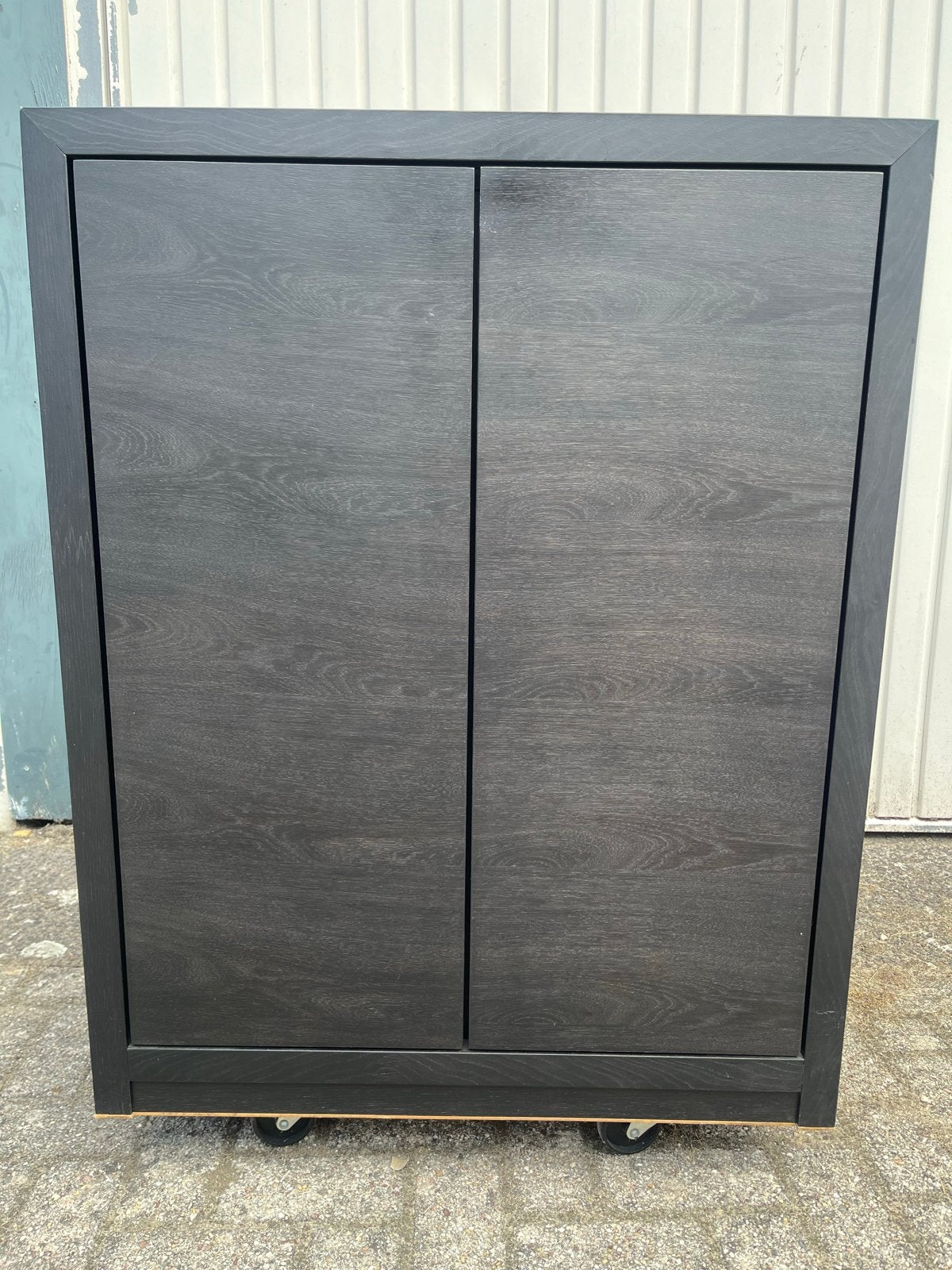 Wengé kast met twee legplanken, 100x80x35 cm, Ophalen, Gebruikt