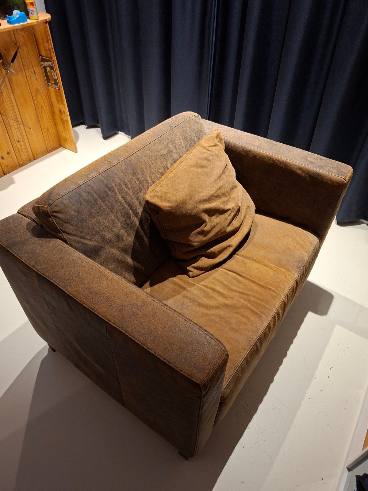 dubbelzit stoel (lovechair), Ophalen, Tweepersoons, Leer, Zo goed als nieuw