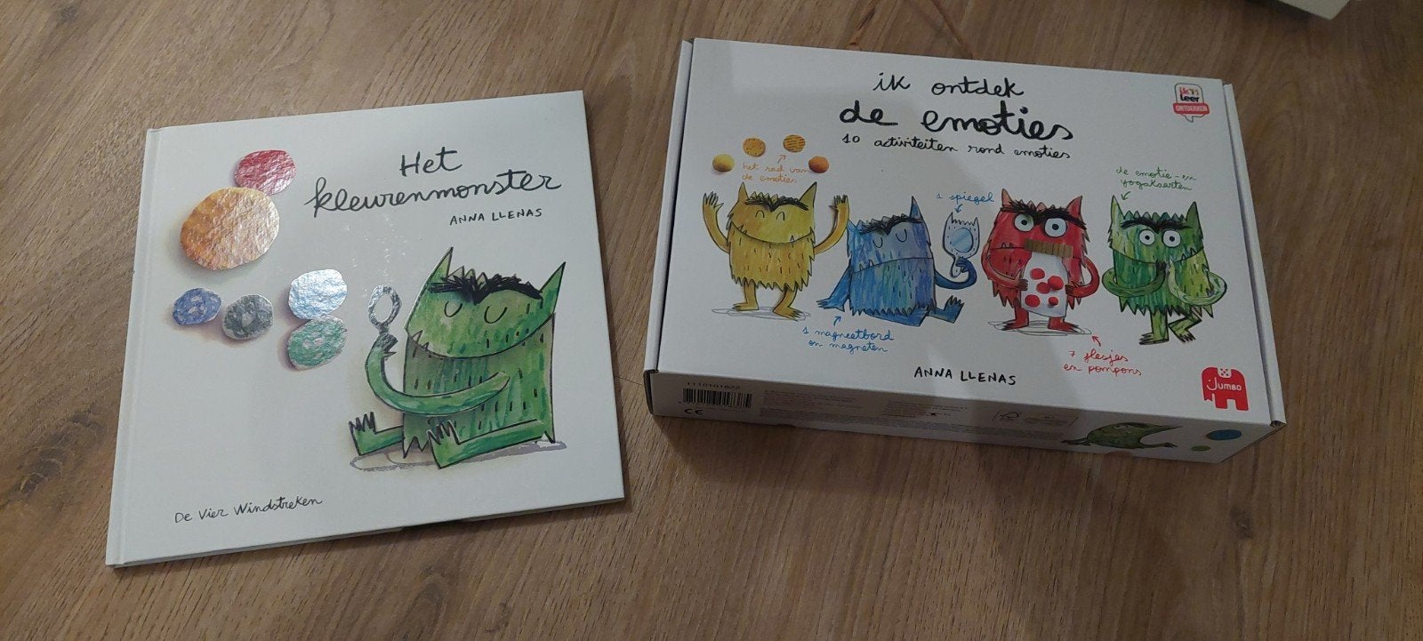 boek en spel van de kleurenmonsters van Anna Llenas, zgan!, Boeken, Ophalen of Verzenden, Zo goed als nieuw